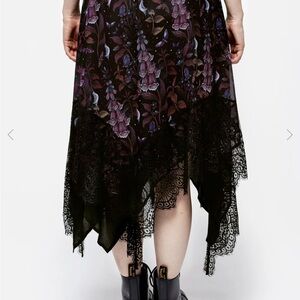 Foxglove Chiffon Handkerchief Hem Skirt